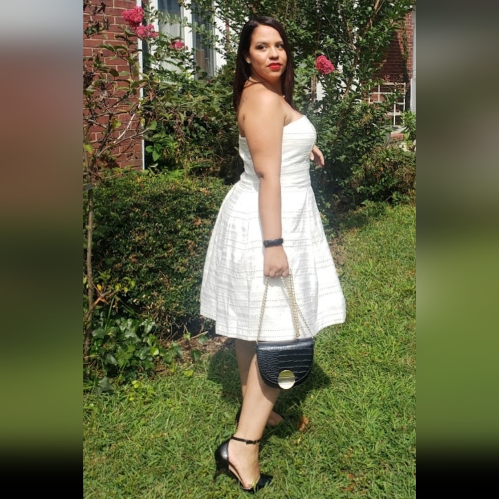 White midi dress